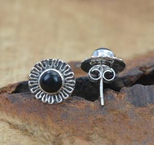 <b>Black</b> Onyx Gemstone Jewelry <b>For</b> <b>Women</b> Silver Boho Style Stud <b>Earrings</b> Jewelry 925 Sterling Silver Trending Handmade <b>Earrings</b> - Product Image 4