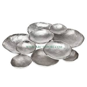 Lot de 3 bols décoratifs or et blanc en aluminium de différentes tailles bols de table modernes de luxe pour mélanger les aliments à un prix abordable - Product Image 3