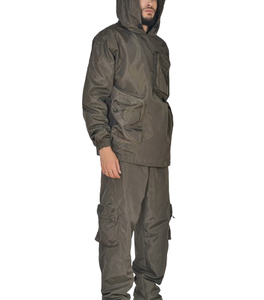 Ensemble survêtement d'hiver pour homme en coton personnalisé avec capuche, coupe-vent vintage, vêtements de sport, service OEM - Product Image 3