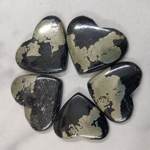 El mejor patrón Apache Gold Hearts Semipreciosa Pirita Piedras preciosas Corazones Apache Pyrite Hearts - Product Image 5