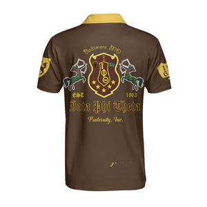 Polo de la Fraternité Grecque Iota Phi Theta 1963 pour Hommes, en Coton Premium Brodé, Haut de la Ligue Ivy Universitaire - Product Image 2