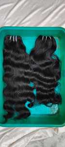 Cabello indio crudo Temple Virgin Water Wave 100% Single Drawn Doble trama Cabello humano Tejido Cutícula sin procesar Paquete de cabello alineado - Product Image 2