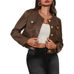 Chaqueta de cuero para mujer de último estilo, precio al por mayor, chaqueta de cuero para mujer, chaqueta de cuero más vendida, invierno de poliéster de alta calidad - Product Image 2