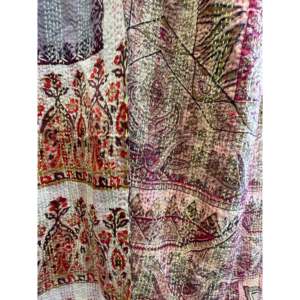 Châle en soie vintage imprimé à la main, motif Citrine Sun Garden - Product Image 5