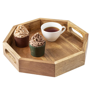 Bandeja de forma octogonal de madera de mango Suministro de hotel de restaurante de alta calidad de fabricante indio Proveedor a la Mejor fábrica al por mayor - Product Image 1