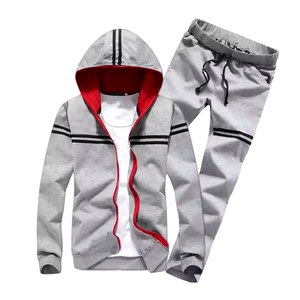 Survêtement de haute qualité survêtement pour hommes meilleur survêtement Slim Fit de couleur verte unie ensembles de costumes de jogging pour hommes - Product Image 5