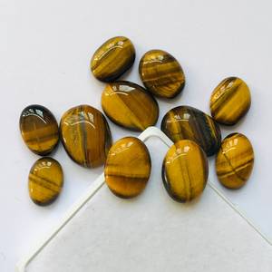 12ชิ้นพลอยตาเสือธรรมชาติขัดหลวมอัญมณีคู่อัญมณีปรับเทียบ - Product Image 1