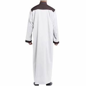 Ropa islámica Hombres Juba Thobe Vestido islámico Ropa islámica Hombres de manga larga Thobe Jubbah para la venta - Product Image 2