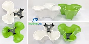 TriangleTower Flower Pot <b>Plant</b> Home Decoration Stackable Triangular Plastic Floor Modern Balcony, Garden Used with Flower/green - Product Image 4