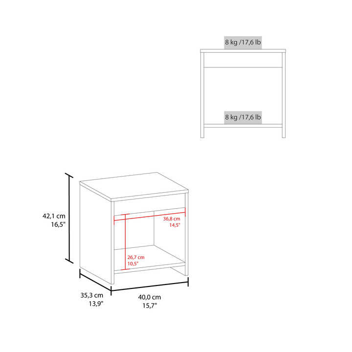 Top Seller Nightstand Bedside Table with Leg Furniture Marshall  1 Spacious Shelf