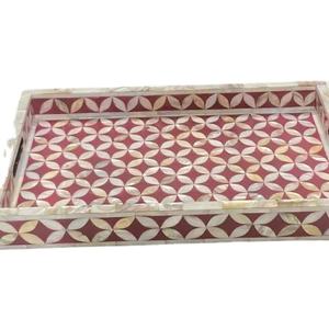 Al por mayor logotipo personalizado hotel restaurante lujo 2024 decoración hueso incrustaciones servir para restaurante hogar Hotel bandeja decorativa - Product Image 1