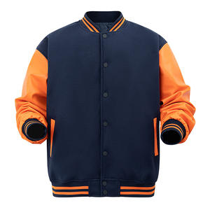 Chaqueta Universitaria Deportiva de Béisbol Bordada de Fábrica OEM, Chaqueta Bomber Unisex de Poliéster con Letras, Chaqueta Varsity de Moda Urbana para Primavera - Product Image 2