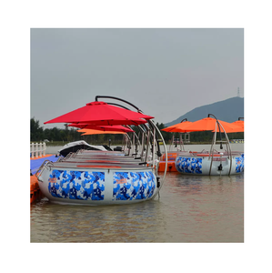 Bote Inflable para Exteriores, Tipo Donut, con Carpa Flotante, Plataforma de Acoplamiento para Yate, Casa Flotante para Acampar, para 5-10 Personas - Product Image 2