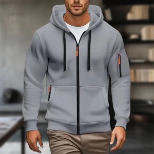 2026New moda sudadera abrigo bolsillos delanteros cálido cremallera chaqueta de lana de cordero hombres y mujeres Otoño Invierno Color puro cárdigan con capucha - Product Image 6