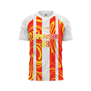 Maillot de football personnalisé de haute qualité Flamme de feu imprimé marine rayé maillot de football OEM ODM imprimé vêtements de sport uniformes d'équipe - Product Image 3