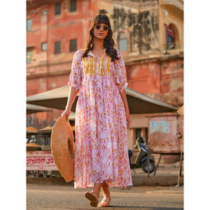 Vestido Maxi con Estampado Digital Baradari y Cintura Imperio - Product Image 5