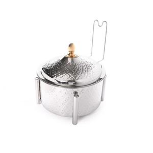 Casserole en forme de dôme en métal doré, ensemble de 1 pièce, ustensiles de cuisine isolés, design unique et combiné - Product Image 5