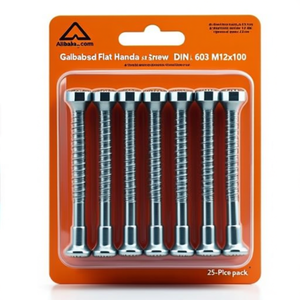 Galvanised <b>Flat</b> Head <b>Screw</b> DIN 603 M12x100 with Square End & Hex Nut 25-Piece Pack - Product Image 2