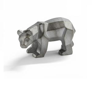 Sculpture en métal aluminium moderne, figurine de taureau géométrique, finition argentée, décoration abstraite d'animaux pour la maison et le bureau - Product Image 2