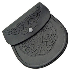 Sporran escocés hecho a mano, diseño en relieve de cuero duradero, Sporran con cinturones de cadena, accesorios para instrumentos musicales - Product Image 3