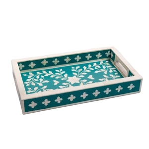 Plateau d'incrustation en os de luxe fabriqué à la main avec détails artistiques et finitions personnalisées parfait pour les cadeaux élégants et la décoration intérieure - Product Image 5