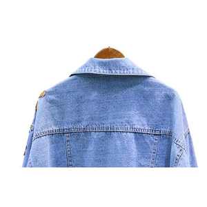 Custom denim jackets with embroidery on all over denim jacket for women <b>floral</b> embroidery women's denim jackets - Product Image 3