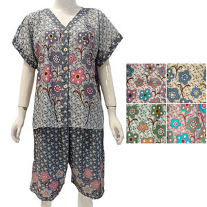 Casuam Ensemble de shorts d'été à col en V pour femmes avec tissu rayonne à manches courtes - Product Image 1