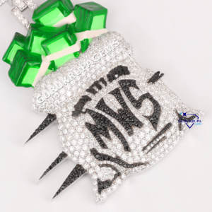 Personnalisé Unique Design Vvs Lab Grown Diamant Glacé Pendentif Style Hip Hop 925 Bijoux En Argent Pour Hommes - Product Image 3