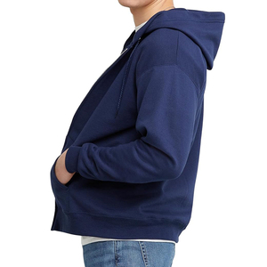 Nouveau Style personnalisé 100% coton recadrée unisexe lavage en détresse Applique brodé à capuche coupe et coudre Patch bases fermeture éclair à capuche - Product Image 4