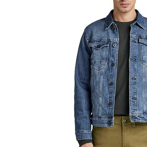 Veste en jean à col montant et impression de logo personnalisé de haute qualité hommes femmes 100% toile de coton Style décontracté hiver long nouveau - Product Image 3