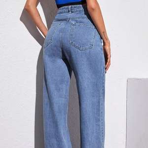 Nouveaux jeans pour femmes très vendus, polyvalents, multi-poches, taille haute, jambes larges, décontractés, en denim, pantalon, pantalon pour femmes - Product Image 1