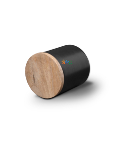 Boîtes à bougies noires avec couvercles à grain de bois Pots mats pour la fabrication de bougies Récipient en métal vide - Product Image 5