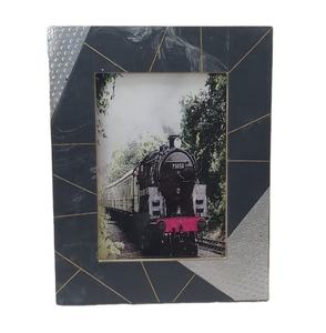 Brass Inlay Aluminum Design Resin MDF Board Photo <b>Frame</b> Wholesale Flowers for Decoration Wedding Artificial Family Picture <b>Frame</b> - Product Image 1