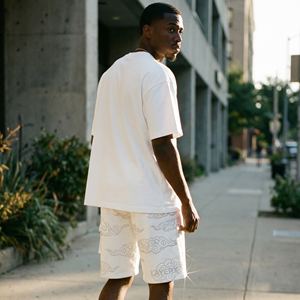 Pantalones Cortos Deportivos Casuales de Calle para Hombre, Hechos a Medida, Ecológicos, de Algodón/Nailon, con Pedrería, Transpirables, de Secado Rápido, Ajuste Holgado, al por Mayor - Product Image 5