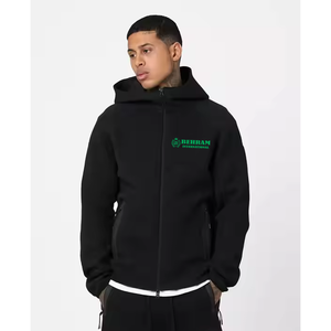 Sweat à capuche unisexe chaud avec fermeture éclair |   Sweat-shirt à capuche zippé élégant et décontracté, style streetwear, pour la salle de sport, 100% coton, molleton/tissu éponge français, séchage rapide - Product Image 2