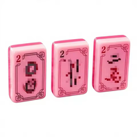 Ensemble de Mahjong Américain Doré Moderne de Luxe Léger - Matériel Acrylique Écologique Portable pour Quatre Joueurs - Divertissement par Jeu d'Échecs et de Cartes