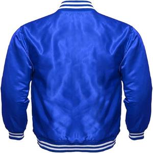 High Quality Silk Satin Varsity Jackets for Men New Arrival Customized Red <b>Button</b> Outdoor Fashion Hot Selling Men's Clothing - Product Image 4