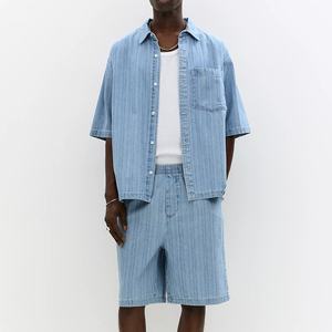 ชุดกางเกงขาสั้นผ้ายีนส์สำหรับผู้ชายไซส์ใหญ่พิเศษลำลองสำหรับฤดูหนาว - Product Image 2