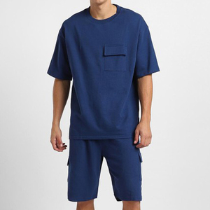 Streetwear décontracté grande taille pour hommes, ensemble short deux pièces, ensemble t-shirt et short deux pièces pour l'été - Product Image 1