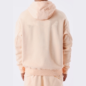 Ensemble de survêtement unisexe streetwear personnalisé en coton délavé à l'acide, imprimé, avec sweat à capuche et pantalon de jogging, 100% coton - Product Image 5