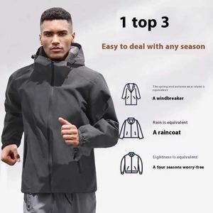 Chaqueta de concha suave Unisex Otoño Invierno sólido impermeable soporte al aire libre ecológico grueso tejido técnica estampado cremallera correr - Product Image 5