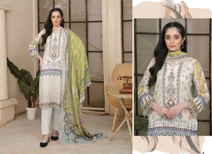 ชุดสูทผ้าฝ้ายสำหรับผู้หญิงชุดเดรสปักลายสไตล์ปากีสถานสำหรับอินเดียปากีสถาน - Product Image 3