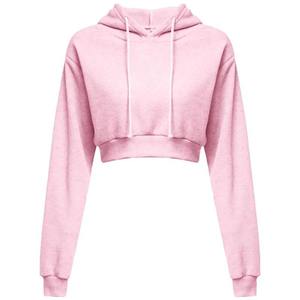 Custom Crop manga larga señora Fitness Crop Top sudaderas con capucha mujer camiseta pulóver algodón ácido lavado entrenamiento sudadera para 2025 ODM - Product Image 2