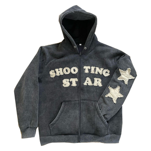 Nouveaux sweats à capuche pour hommes, hiver, fermeture éclair, séchage rapide, imperméables, coupe-vent, respirants, effet vieilli, lavage à l'acide, 100% coton - Product Image 1