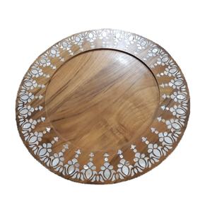 Assiette à Dessert en bois et vadrouille assiette de service alimentaire de forme ronde artisanat taille personnalisée pour l'utilisation d'ustensiles de cuisine - Product Image 6