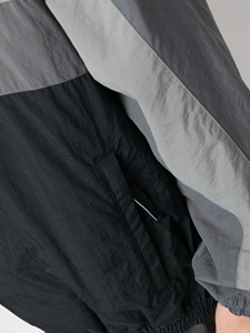 Veste coupe-vent en nylon respirant grande taille, fabrication OEM, tissu tissé personnalisé, fourrure, streetwear, bloc de couleur, broderie, homme - Product Image 4