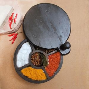 Modern Wooden Masala Box For Stylish Kitchen <b>Storage</b> With Compartments And Natural Wooden Finish - Product Image 6