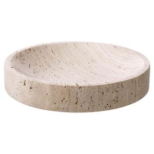 Bol de piédestal en travertin beige classique moderne en pierre naturelle décor à la maison pour Villa salle à manger hôtel revêtement mural cuisine salon - Product Image 3