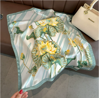 Pañuelo Cuadrado para Mujer con Estampado a Cuadros de 70cm, Accesorio de Moda Suave, Ligero y Elegante, Versátil para el Cuello