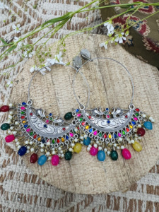 Pendientes de aro oxidados de plata de moda Material principal de oro imprescindible para cada colección de joyería fina - Product Image 2